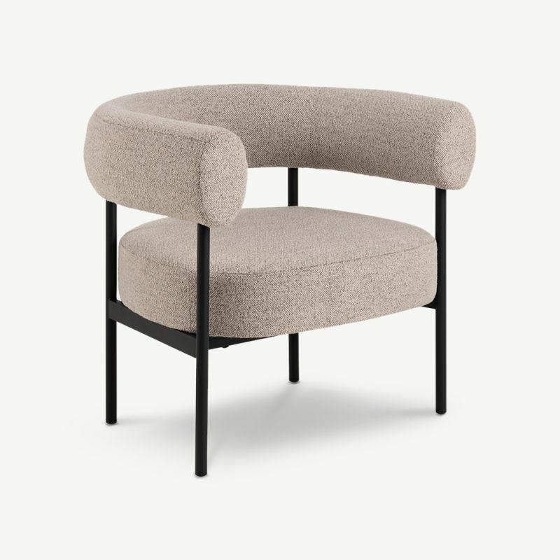 Armchairs |  Kamiko Modern Armchair, Beige Fabric Armchairs Armchairs