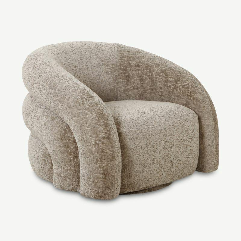 Armchairs |  Victoria Swivel Lounge Chair, Taupe Fabric Armchairs Armchairs