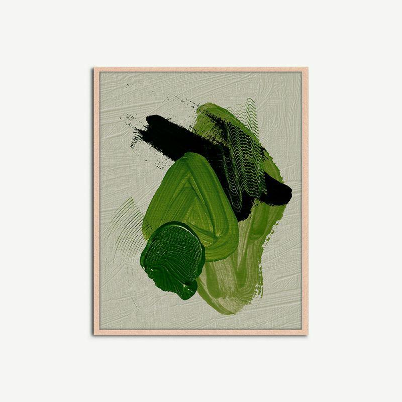 Artwork |  Artistic Green Abstract Wall Art, Framed Artwork Artwork