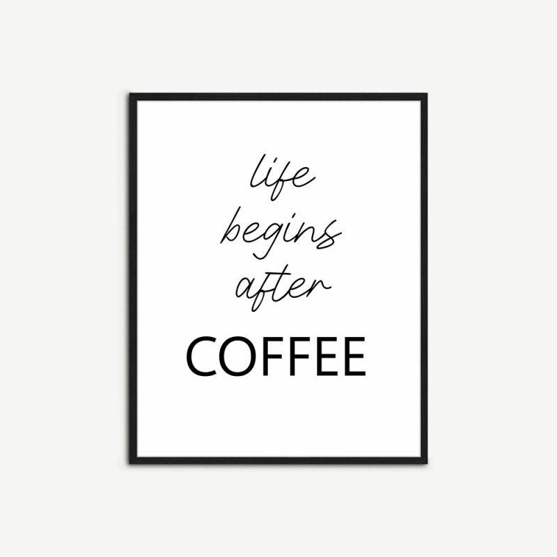 Artwork |  Life Begins After Coffee Wall Art, Framed Artwork Artwork