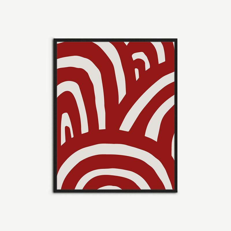 Artwork |  Red Abstract Rainbows Wall Art, Framed Artwork Artwork