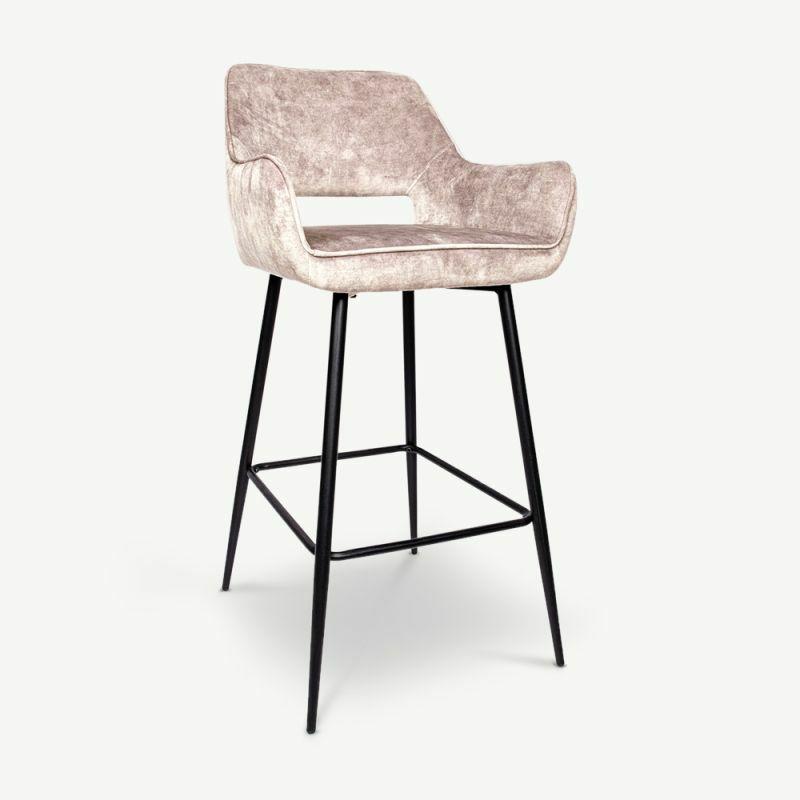 Bar Stools |  Celio Velvet Bar Stool, Beige Bar Stools Bar Stools