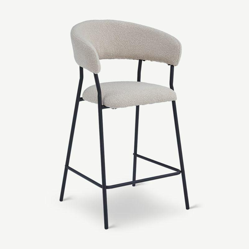 Bar Stools |  Graca Bar Stool, Taupe Bouclé Stools Bar Stools