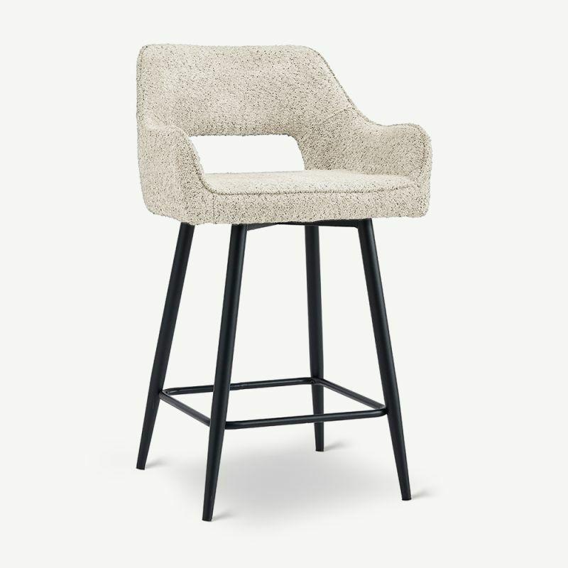 Bar Stools |  Maite Bar Stool, Beige Fabric Bar Stools Bar Stools