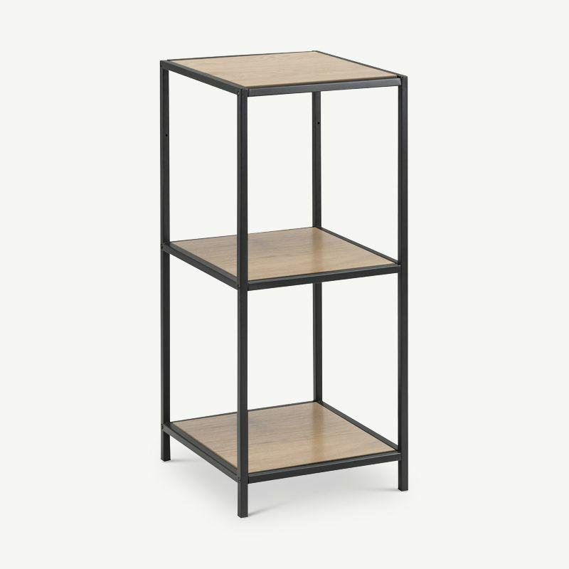 Bookcases & Shelving Units |  Dover Bookcase, Wild Oak & Black Steel (2 shelves) Storage Bookcases & Shelving Units