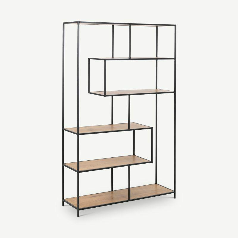 Bookcases & Shelving Units |  Dover Large Bookcase, Wild Oak & Black Steel Bookcases & Shelving Units Bookcases & Shelving Units