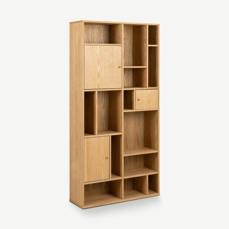 Bookcases & Shelving Units |  Femi Open Bookcase, Oak Wood, Large Bookcases & Shelving Units Bookcases & Shelving Units