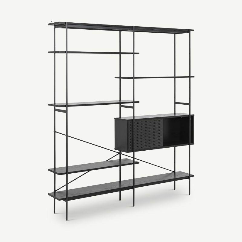 Bookcases & Shelving Units |  Lyla wide Bookcase, Black & steel frame Bookcases & Shelving Units Black