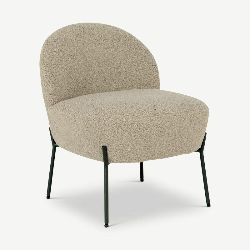 Boucle Chairs |  Peyton Lounge Chair, Beige Bouclé & Black legs Boucle Chairs Beige