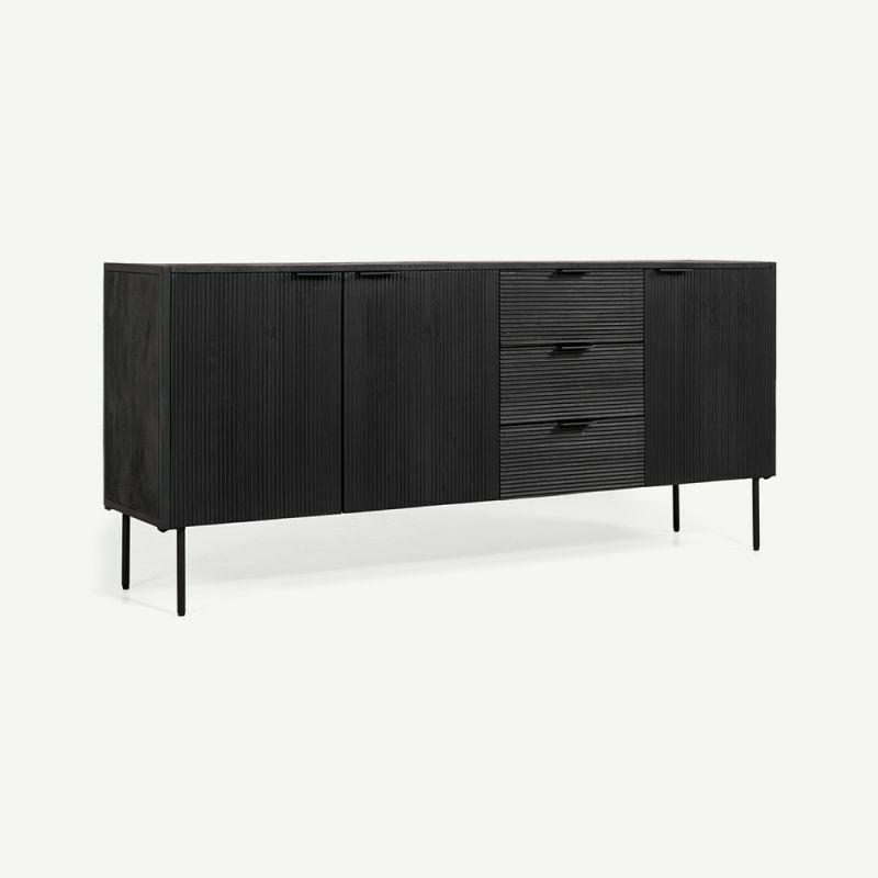 Cabinets |  Rosario Sideboard, Black Mango Wood, 180 cm Cabinets Black