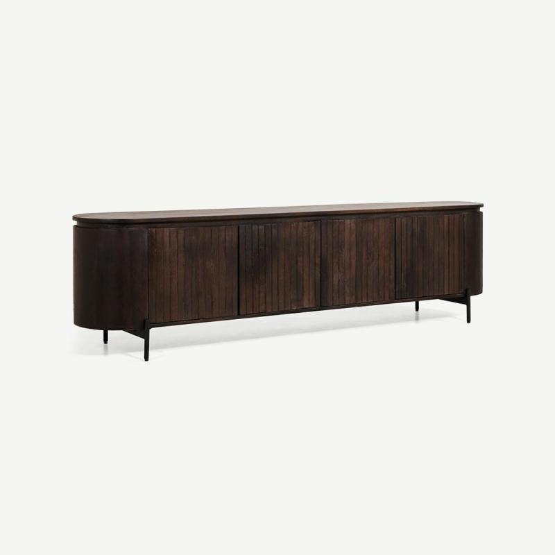 Cabinets |  Saulo TV Unit, Dark Brown Wood, 210 cm Cabinets Brown