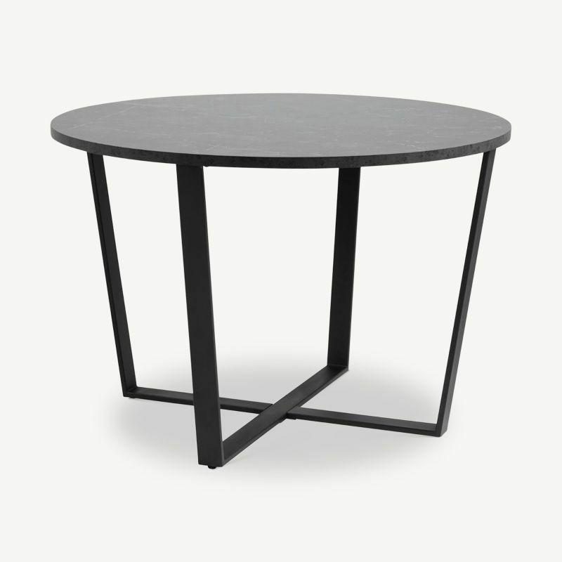 Café Tables |  Avery round Dining Table, Black Marble & Black base Café Tables Black