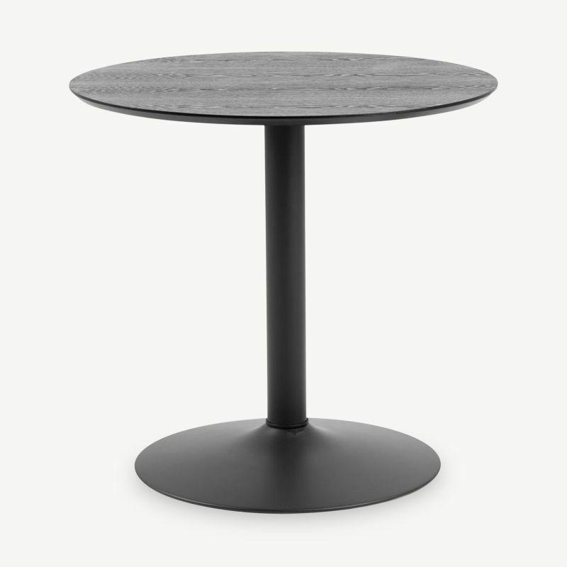 Café Tables |  Eliza Dining Table, Black Wood & Steel base (Ø80 cm) Café Tables Black