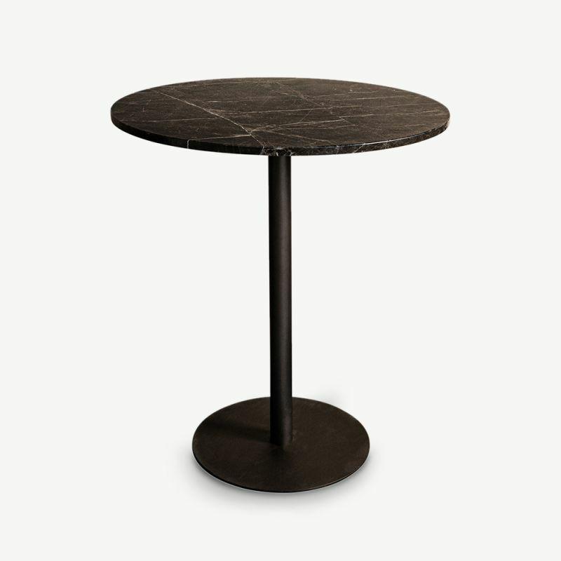 Café Tables |  Elza Round Bistro Table, Brown Marble Café Tables Brown