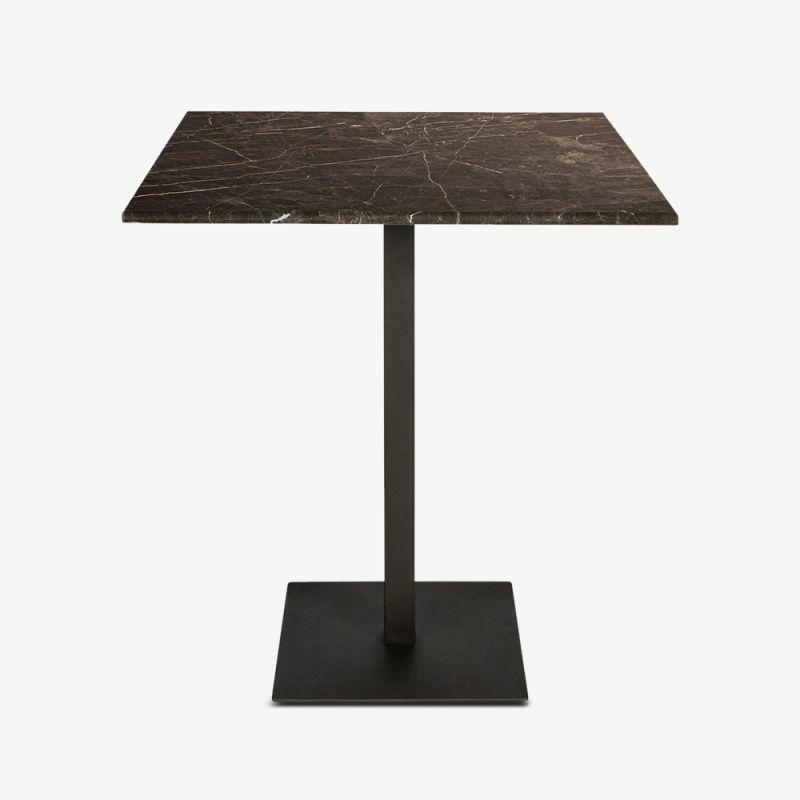 Café Tables |  Elza Square Bistro Table, Brown Marble Café Tables Brown