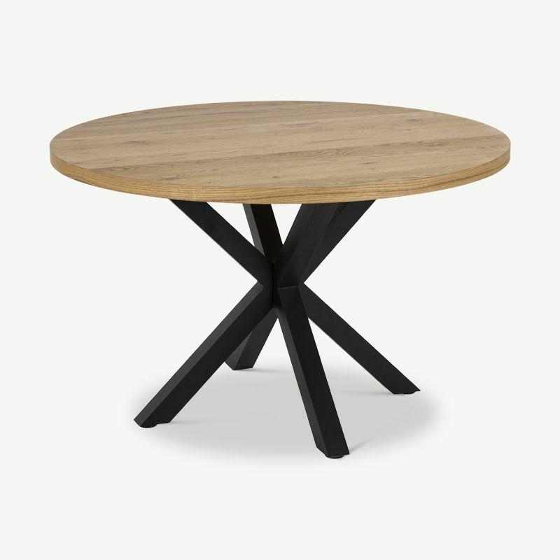 Café Tables |  Talon Round Dining Table, Natural Wood & Steel Café Tables Café Tables