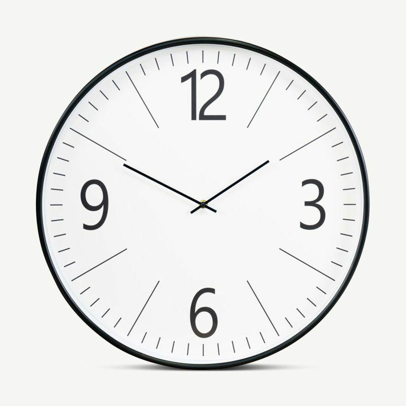 Clocks |  Bon Wall Clock, Black steel & white plastic Clocks Black