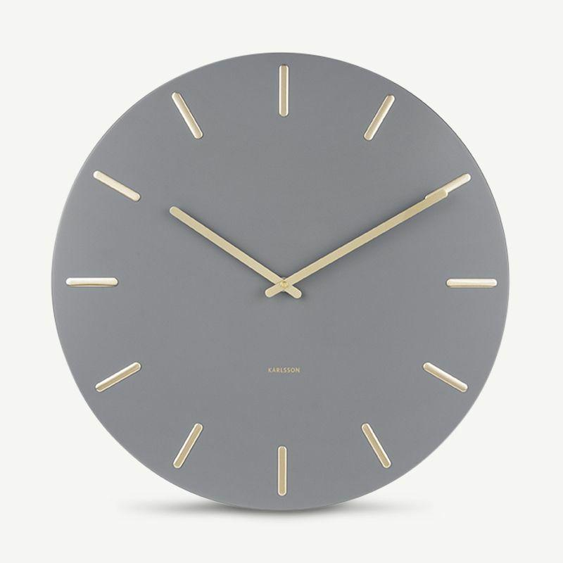 Clocks |  Charm Wall Clock, Grey Steel & Gold Clocks Clocks