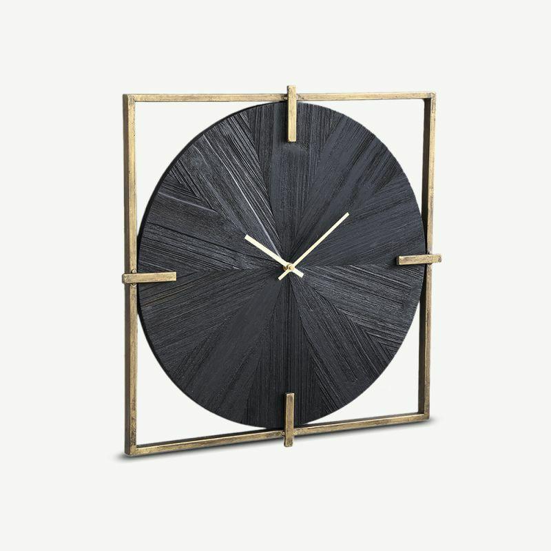 Clocks |  Karin Metal Wall Clock, Black Décor Black