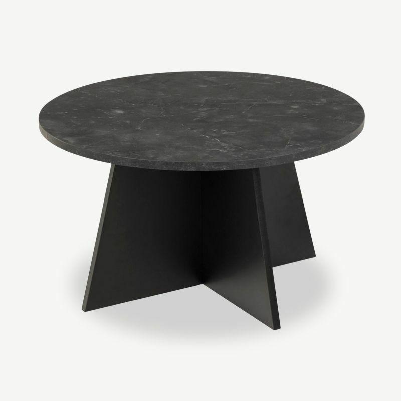 Coffee Tables |  Ace Round Coffee Table, Black Marble Coffee Tables Black