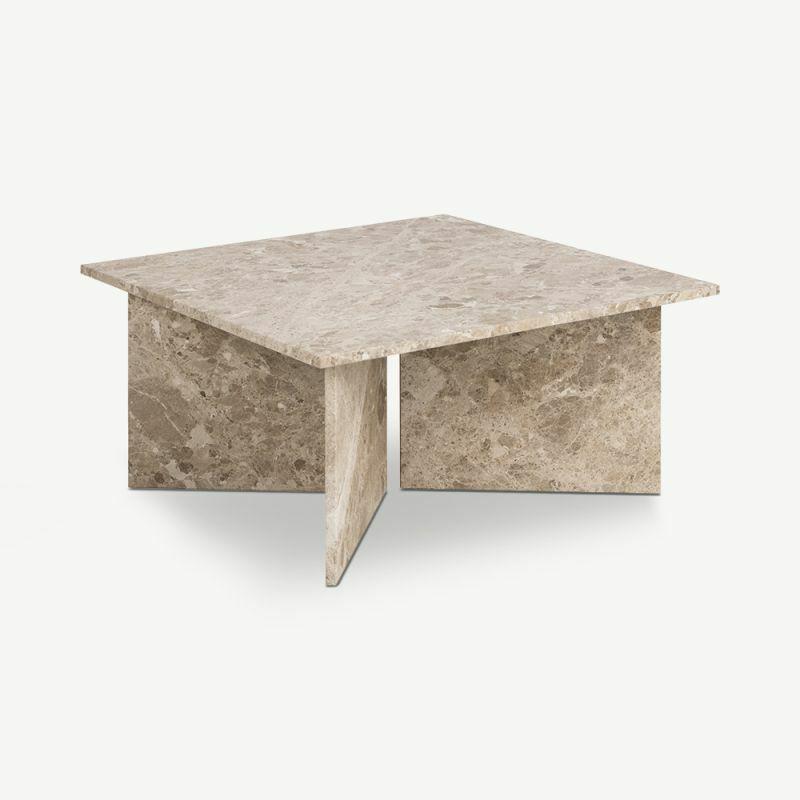 Coffee Tables |  Efrain Square Coffee Table, Beige Marble Coffee Tables Beige