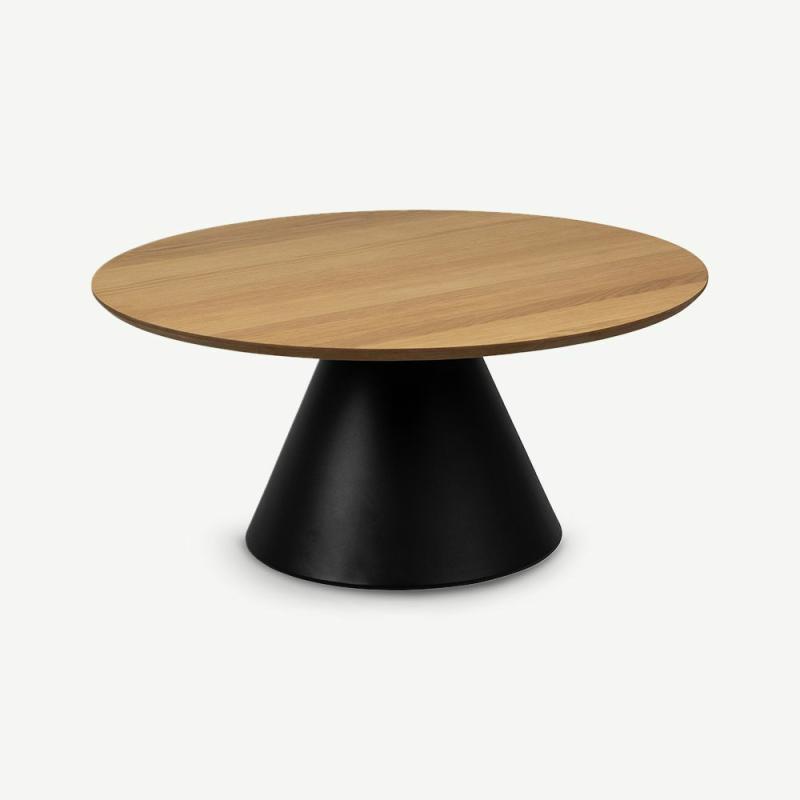 Coffee Tables |  Ella Round Coffee Table, Natural Oak, large Coffee Tables Black