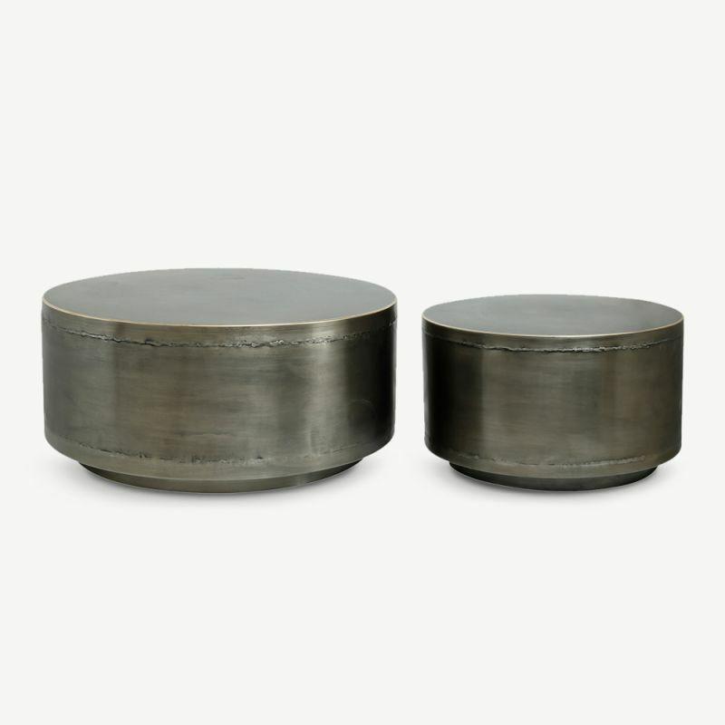 Coffee Tables |  George Set of 2 Metal Coffee Tables, Grey Coffee Tables Coffee Tables