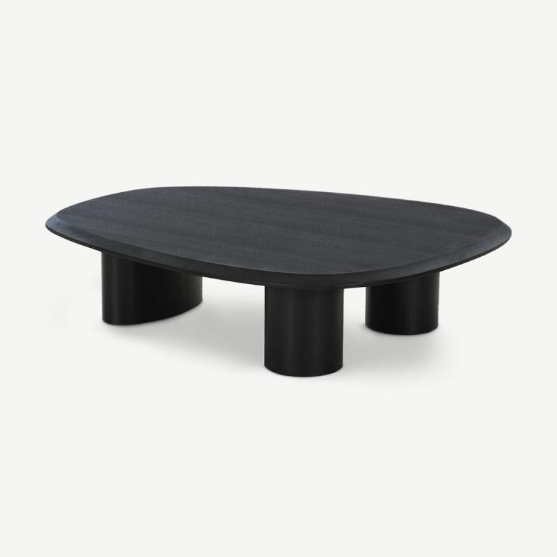 Coffee Tables |  Manu Oval Coffee Table, Black Wood Tables Black