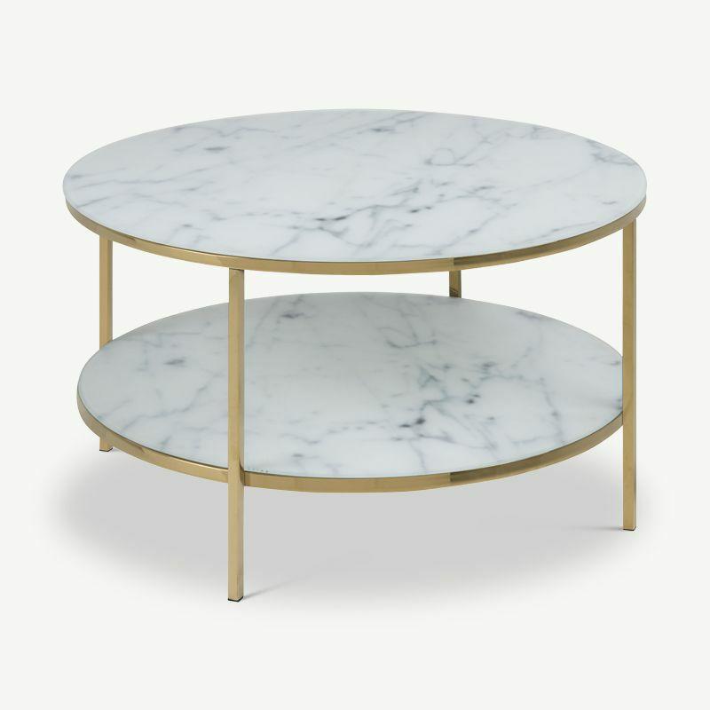 Coffee Tables |  Ophelia layered Coffee Table, Marble look & brass Coffee Tables Coffee Tables