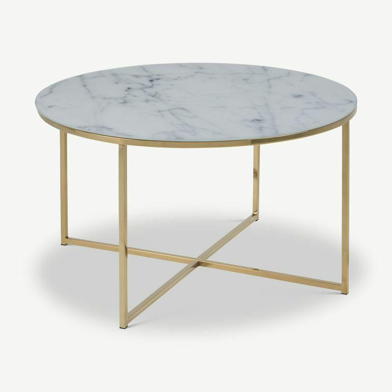 Coffee Tables |  Ophelia round Coffee Table, Marble look & brass Coffee Tables Coffee Tables