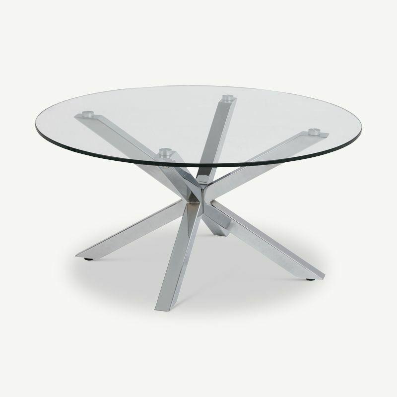 Coffee Tables |  Talon Round Coffee Table, Glass & Steel Coffee Tables Coffee Tables