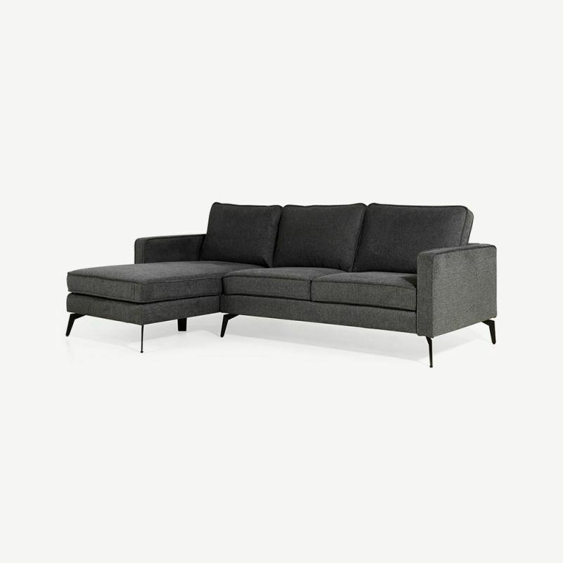 Corner Sofas |  Bento Corner Sofa, Anthracite Linen (left) Corner Sofas Anthracite