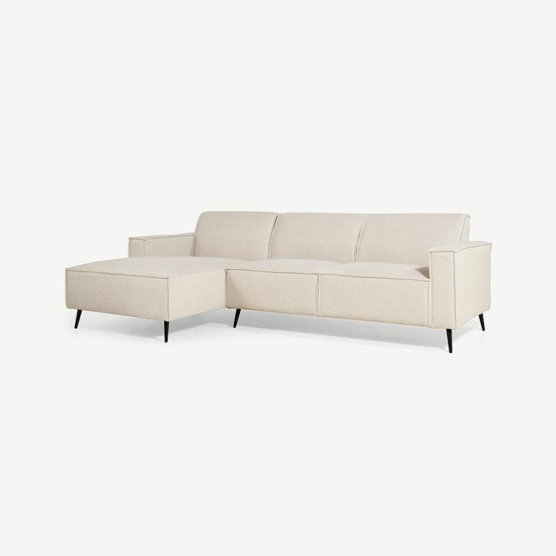 Corner Sofas |  Caio Corner Sofa, Beige Linen (left) Corner Sofas Beige