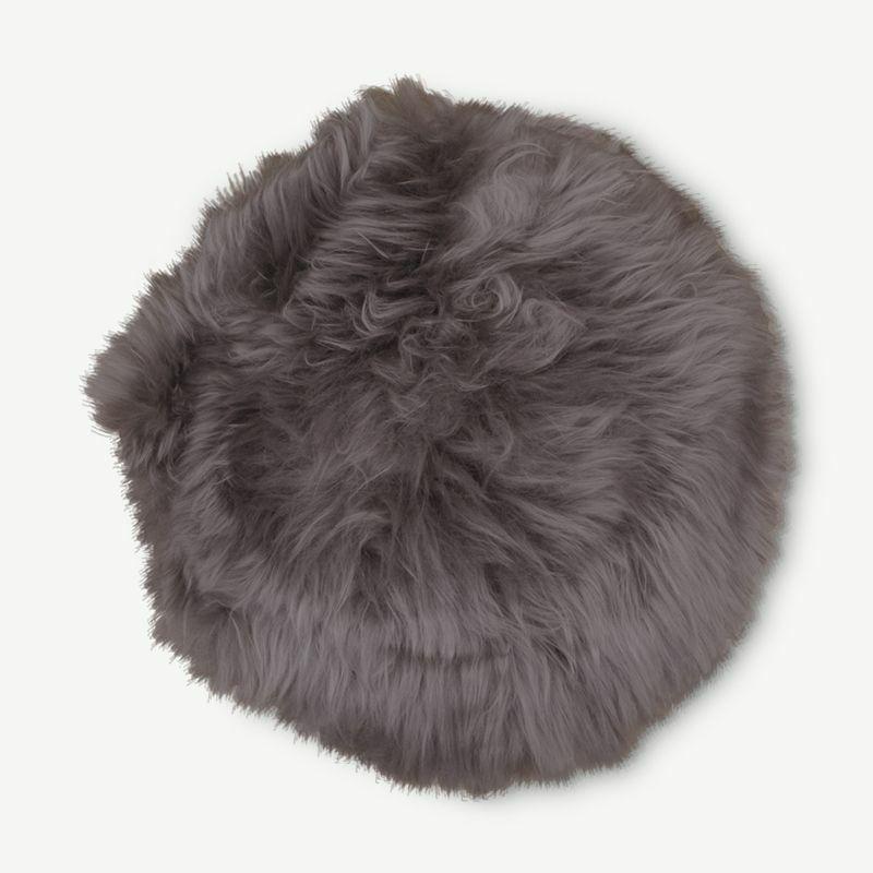 Cushions |  Alan Lambskin cushion, Mushroom Grey Lambskin cushion Ø35 cm Soft Furnishing Cushions