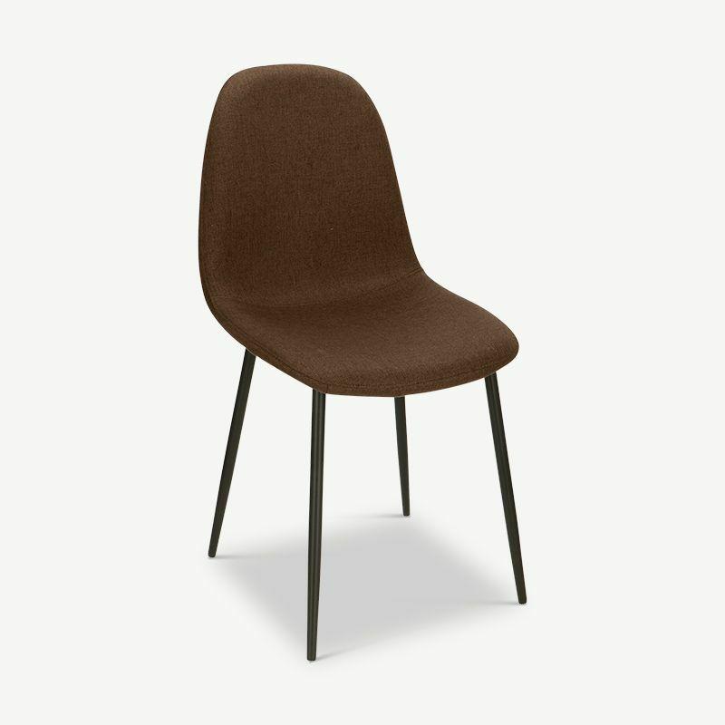 Dining Chairs |  MOES Dining Chair, Brown Fabric & Black legs Chairs Brown