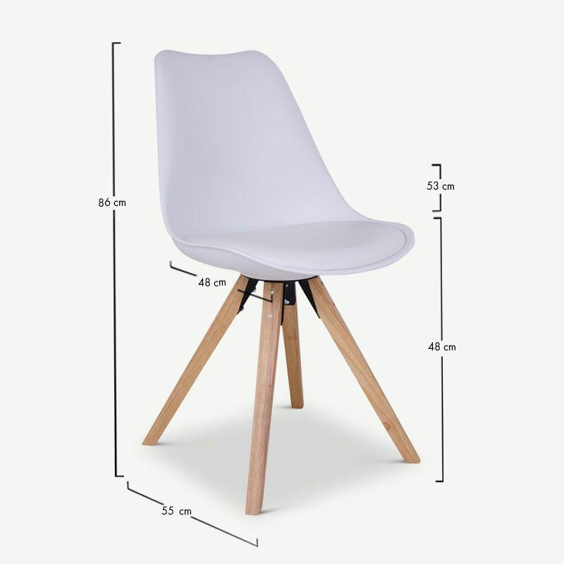 Dining Chairs |  UP Dining Chair, White PU leather & Wood legs Chairs Dining Chairs