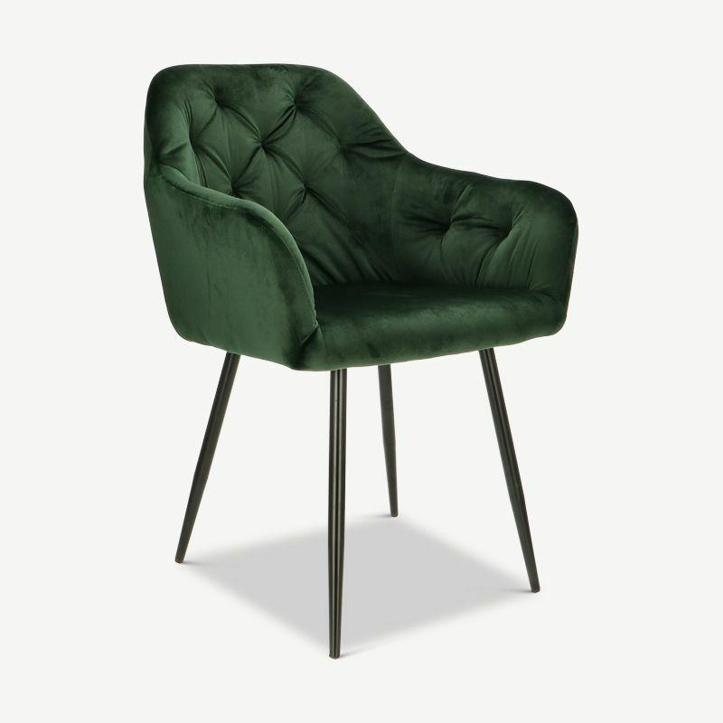 Dining Chairs |  Vinny Dining Chair, Green Velvet & Black legs Chairs Dining Chairs