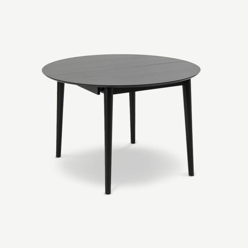 Extendable Dining Tables |  Devi Extendable Dining Table, Black Wood Extendable Dining Tables Black