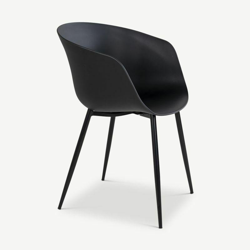 Garden Chairs |  Ronda Dining Chair, Black PP & Steel black legs Garden Chairs Black