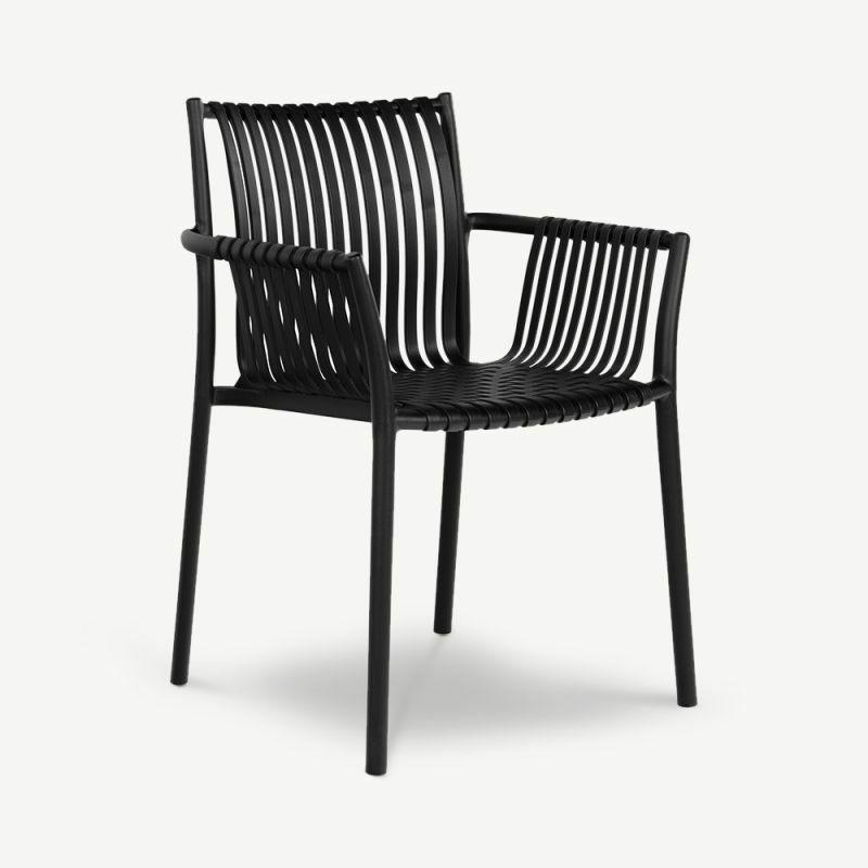 Garden Chairs |  Tova Stackable Garden Chair, Black Garden Chairs Black