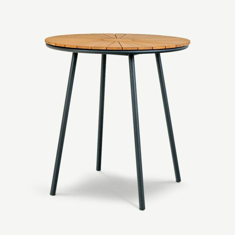 Garden Tables |  Beckett Bistro Table, Natural Wood, Black Garden Tables Garden Tables