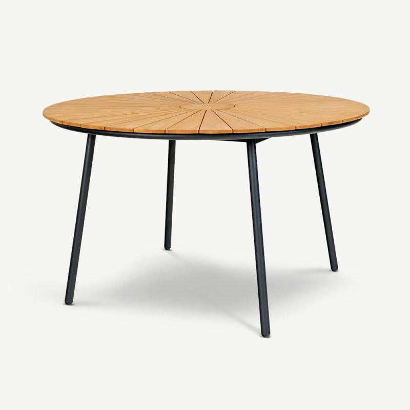 Garden Tables |  Beckett Teak Dining Table, Natural Wood, Black Garden Tables Garden Tables