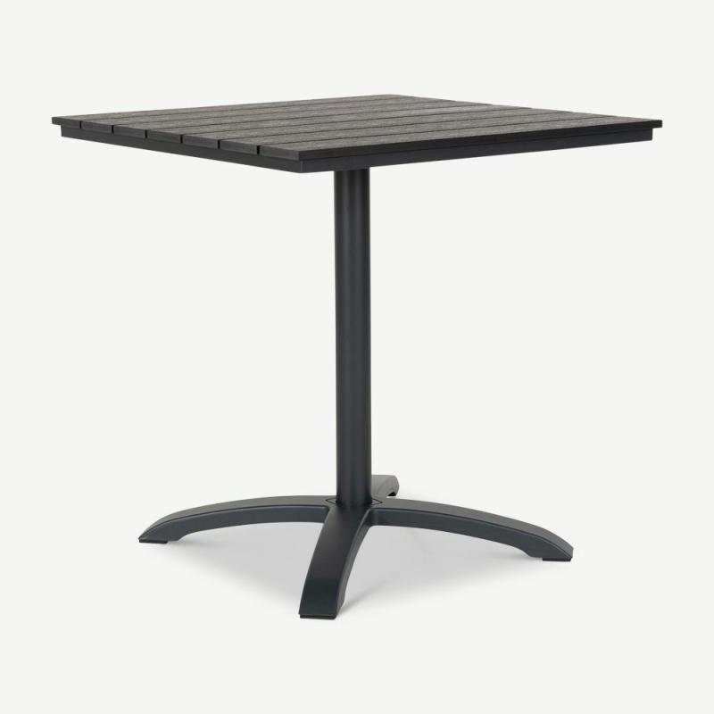 Garden Tables |  Timo Outdoor Café Table, Grey Garden Tables Black