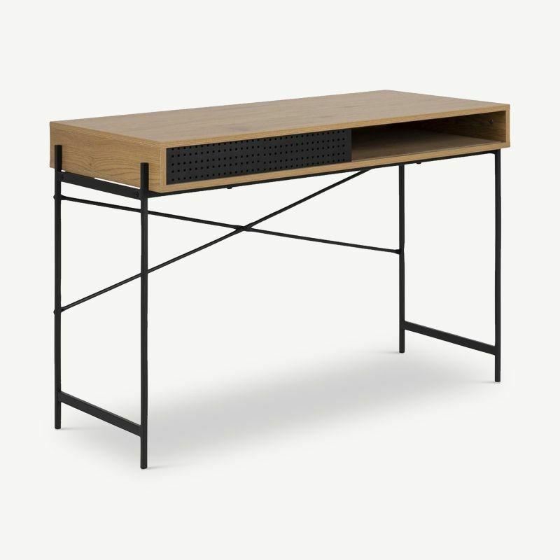 Home Office Desks |  Lyla Desk, Natural & Steel frame Desks Home Office Desks