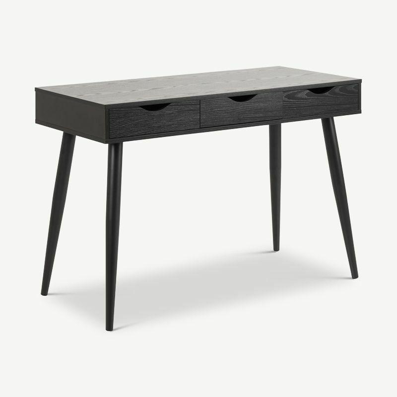 Home Office Desks |  Mana Desk, Black Wood & Steel legs Desks Black