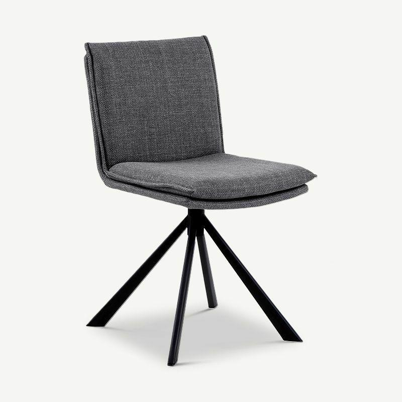 Kitchen Chairs |  Giada Swivel Dining Chair, Dark Grey Fabric Chairs Dark Grey