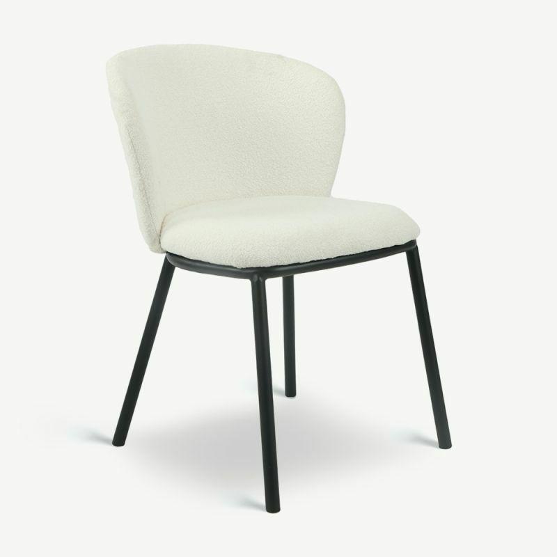 Kitchen Chairs |  Jose Bouclé Dining Chair, Ivory Boucle Chairs Boucle Chairs