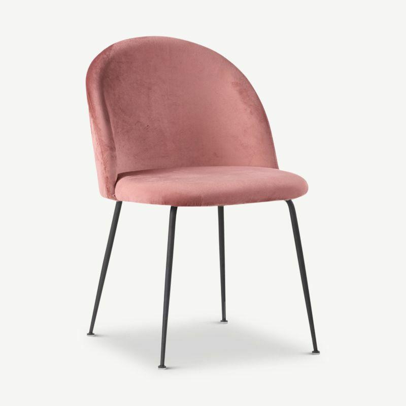 Kitchen Chairs |  Paris Dining Chair, Pink Velvet & Black legs Chairs Dining Chairs