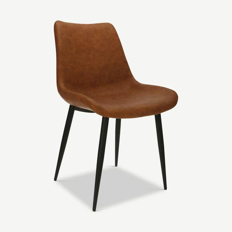 Kitchen Chairs |  Theo Dining Chair, Brown PU Leather Chairs Brown