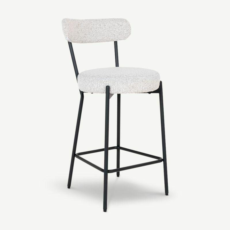 Kitchen Stools |  Adina Bar Stool, White Bouclé Bar Stools Bar Stools